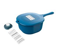 INOOMP Trancheuse à Légumes Multifonction en Pp et Acier Inoxydable Bleu, Coupe Précise et Lame Remplaçable pour Usage la Maison et Salle à Manger