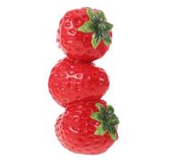 INOOMP Vase Décoratif Céramique Rouge Forme de Fraise Pot à Fleurs Stable et Élégant pour Décoration de Bureau ou Fêtes Design Moderne et Mignon