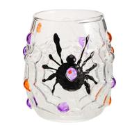 INOOMP Verre à whisky artisanal d'Halloween, gobelet araignée pour | Verres sans pied pour jus, kombucha, café glacé et autres boissons. Service de bar festif pour cocktails de Noël.