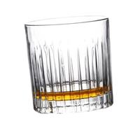 INOOMP Verre à Whisky en Verre à Rayures Verticales Classique | Verre Transparent, Stabilité Élevée, Usage Solide, pour Bar Maison, Camping et Activités Extérieures