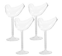 INOOMP Verres à Cocktail Élégants et Uniques Lot de 4 Design Oiseau en Verre Fumé et Déguster Brandy ou Vin Rouge pour Recevoir des Invités