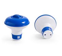 Inov Paris Diffuseur de Chlore Flottant pour Piscine, Spa et Jacuzzi, Doseur Réglable de Galets Chlore/Brome, Bleu et Blanc