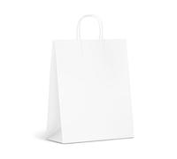 Inoverse 50 Sacs en Papier Kraft avec Poignées - 45 x 17 x 48 cm - Blanc Sacs Cadeaux Recyclables, Pour Shopping, Emballage Cadeau, DIY, Calendrier de l’Avent