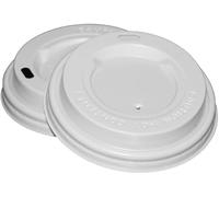 Inoverse Lot de 200 Couvercles pour Gobelets à Café 80 mm - Couvercles en Plastique Blancs Anti-Fuite pour Gobelets en Carton - Couvercles à Boire pour Café, Thé et Boissons Chaudes à Emporter