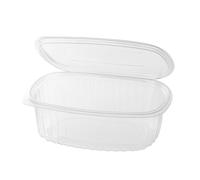 Inoverse Lot de 500 bols ovales pliants avec couvercles suspendus - 750 ml - Gobelets transparents R-PET pour épiceries fines, bols à salade, gobelets à salade, gobelets d'emballage alimentaire