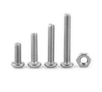 Inox 304 Kit de Vis et Écrous à Tête Ronde M3 340 Pièces Blanche | Résistance à Corrosion, Limite le Desserrage sous Vibrations et Couple, pour Milieux Humides et Bois