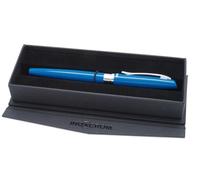 INOXCROM Stylo à bille PRIME Bleu | Corps en métal laqué brillant avec finition chromée | Coffret cadeau | Mécanisme de rotation