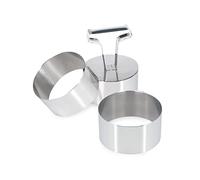 INOXPRAN Lot de 3 emporte-pièces Ronds, Acier Inoxydable, 8 x 8 x 4 cm