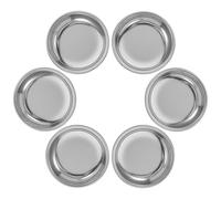Inoxydable Soucoupe de 6 pour Sachet Lot, en Acier de Thé | Format Rond Argenté, Rangement Pratique, Anti-écoulement, Style Minimaliste pour Accessoires de Thé