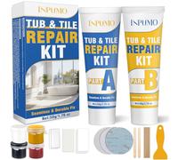 Inpumo Kit Reparation Carrelage, Kit Réparation Receveur de Douche Résine pour Réparer Éclats, Bosses, Fissures, Trous et Rayures sur Porcelaine et Céramique