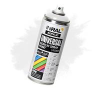 INRAL Peinture Acrylique Blanche en Spray - Bombe de Peinture Blanche brillante (RAL9010) de 400 ml pour Métal, Plastique, Bois - Couvrante, Résiste à la Pluie et aux UV