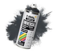 INRAL Peinture Acrylique Grise anthracite en Spray - Bombe de Peinture Grise anthracite Mate (RAL7016) de 400 ml pour Métal, Plastique, Bois - Couvrante, Résiste à la Pluie et aux UV