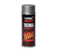 INRAL Vernis Aluminium Résistant à la Chaleur - Vernis Mat pour Échappement et Métal - Peinture Haute Température Durable - 400 ml - Peinture Aluminium Mate à Séchage Rapide pour Four