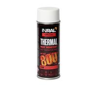 INRAL Vernis Blanc Résistant à la Chaleur - Vernis Mat pour Échappement et Métal - Peinture Haute Température Durable - 400 ml - Peinture Blanche Mate à Séchage Rapide pour Four