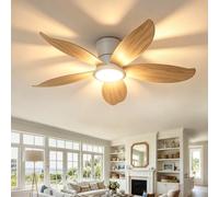 Inrosy Ventilateur Plafond Avec Lumiere 6 Vitesses RéVersible Silencieux Lustre Ventilateur De Plafond Convient Aux Chambres Cuisines Et Salles à Manger,Couleur bois naturel-36