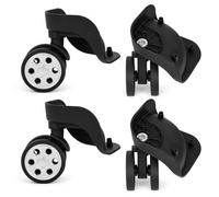 Inscrip 4 Pièces Roulette Pivotante Roue de Valise Noire en Plastique | Roue de Remplacement Valise, Direction Souple et Pose Facile, Double Rangée, pour Valise, Roulettes pour Valise de Voyage