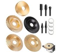 Inscrip Lot de 14 disques de ponçage pour bois - Pour meuleuse d'angle - En acier au carbone - Pour façonner, poncer et couper - Disque de sculpture du bois - 100/22 mm