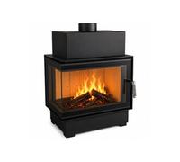 Insert à bois ROTEN 10 kW Acier vitre angle gauche Noir