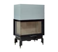 Insert bois Austroflamm Cheminée d'angle 89x49x..S 3.0 | 12 kW porte coulissante Eckscheibe links, Türhöhe 570 mm
