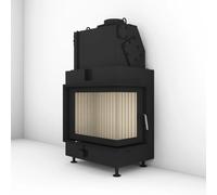 Insert bois Brunner 42/57/30 d'angle à droite, porte pivotante 8 kW hydro Cadre
