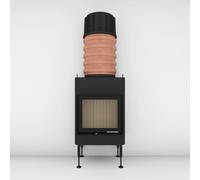 Insert bois Brunner BKH 5.0 42-50 | 8 kW porte pivotante Capot moulé MAS 440 module d'extension réservoir de stockage double coque Ø 180 mm, Cadre noir