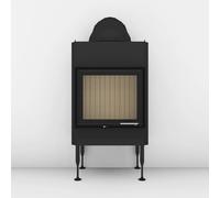 Insert bois Brunner BKH 5.0 42-50 | 8 kW porte pivotante Couvercle en fonte ⌀ 200 mm, Cadre noir