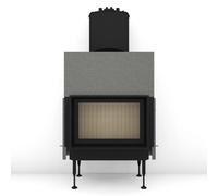 Insert bois Brunner BKH 5.0 42-66 | 9 kW porte coulissante Module pour chaudière, Cadre noir