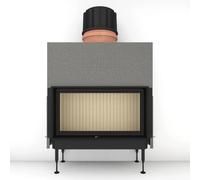 Insert bois Brunner BKH 5.0 50-98 | 11 kW porte coulissante Capot moulé MAS 440 module d'extension réservoir de stockage double coque Ø 180 mm, Cadre noir