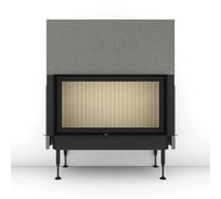 Insert bois Brunner BKH 5.0 50-98 | 11 kW porte coulissante Couvercle en fonte ⌀ 200 mm, Anbaurahmen, schwarz 60 mm