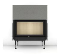 Insert bois Brunner BKH 5.0 50-98 | 11 kW porte coulissante Couvercle en fonte ⌀ 200 mm, Cadre noir