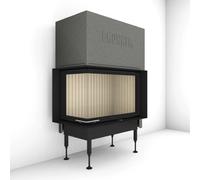 Insert bois Brunner BKH 5.0 d'angle 50-82-42 porte coulissante 10 kW Dôme en fonte ⌀ 200 mm, gauche avec cadre de finition