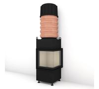 Insert bois Brunner BKH 5.0 Eck 42-42-42 | 7 kW porte pivotante Capot moulé MAS 440 module d'extension réservoir de stockage double coque Ø 180 mm, Anbaukante