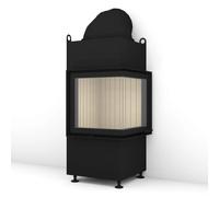 Insert bois Brunner BKH 5.0 Eck 42-42-42 | 7 kW porte pivotante Couvercle en fonte ⌀ 200 mm, Anbaukante