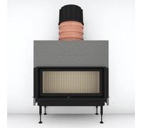 Insert bois Brunner BKH 5.0 Flach 42-98 | 11 kW porte coulissante Capot moulé MAS 440 module d'extension réservoir de stockage double coque Ø 180 mm, Cadre noir