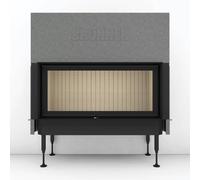 Insert bois Brunner BKH 5.0 Flach 42-98 | 11 kW porte coulissante Couvercle en fonte ⌀ 200 mm, Anbaurahmen, schwarz 60 mm