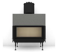 Insert bois Brunner BKH 5.0 Flach 42-98 | 11 kW porte coulissante Module pour chaudière, Anbaurahmen, schwarz 60 mm