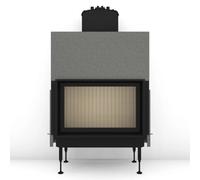 Insert bois Brunner BKH 5.0 Flach 50-82 | 10 kW porte coulissante Module pour chaudière, Cadre noir
