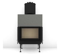 Insert bois Brunner BKH 5.0 Plat 42-66 | 9 kW porte coulissante Module chaudière, Cadre de finition, noir 60 mm