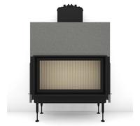Insert bois Brunner BKH 5.0 Plat 50-98 | 11 kW porte coulissante Module chaudière, Cadre avec rebord, noir