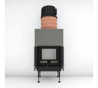 Insert bois Brunner BKH 5.0 Tunnel 42-50 | 8 kW porte coulissante/pivotante Capot moulé MAS 440 module d'extension réservoir de stockage double coque Ø 180 mm, Cadre noir