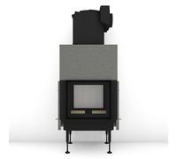 Insert bois Brunner BKH 5.0 Tunnel 42-50 | 8 kW porte coulissante/pivotante Module pour chaudière, Anbaurahmen, schwarz 60 mm