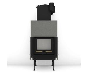 Insert bois Brunner BKH 5.0 Tunnel 42-50 | 8 kW porte coulissante/pivotante Module pour chaudière, Anbaurahmen, schwarz 60 mm