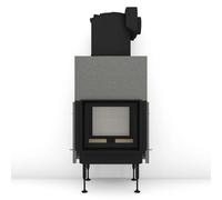 Insert bois Brunner BKH 5.0 Tunnel 42-50 | 8 kW porte coulissante/pivotante Module pour chaudière, Cadre noir