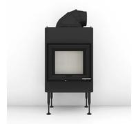 Insert bois Brunner BKH 5.0 Tunnel 42-50 | 8 kW porte pivotante/pivotante Couvercle en fonte ⌀ 200 mm, Cadre noir
