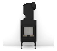 Insert bois Brunner BKH 5.0 Tunnel 42-50 | 8 kW porte pivotante/pivotante Module chaudière, Cadre avec rebord, noir