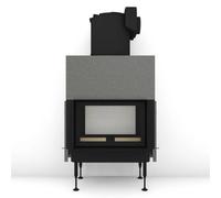 Insert bois Brunner BKH 5.0 Tunnel 42-66 | 9 kW porte coulissante/pivotante Module chaudière, Cadre de finition, noir 60 mm