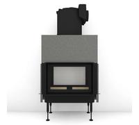 Insert bois Brunner BKH 5.0 Tunnel 42-66 | 9 kW porte coulissante/pivotante Module pour chaudière, Cadre noir
