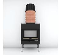 Insert bois Brunner BKH 5.0 Tunnel 42-66 | 9 kW porte pivotante/pivotante Capot moulé MAS 440 module d'extension réservoir de stockage double coque Ø 180 mm, Anbaukante