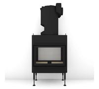 Insert bois Brunner BKH 5.0 Tunnel 42-66 | 9 kW porte pivotante/pivotante Module pour chaudière, Cadre noir