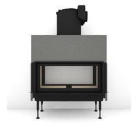 Insert bois Brunner BKH 5.0 Tunnel 42-98 | 11 kW porte coulissante/basculante Module pour chaudière, Cadre noir